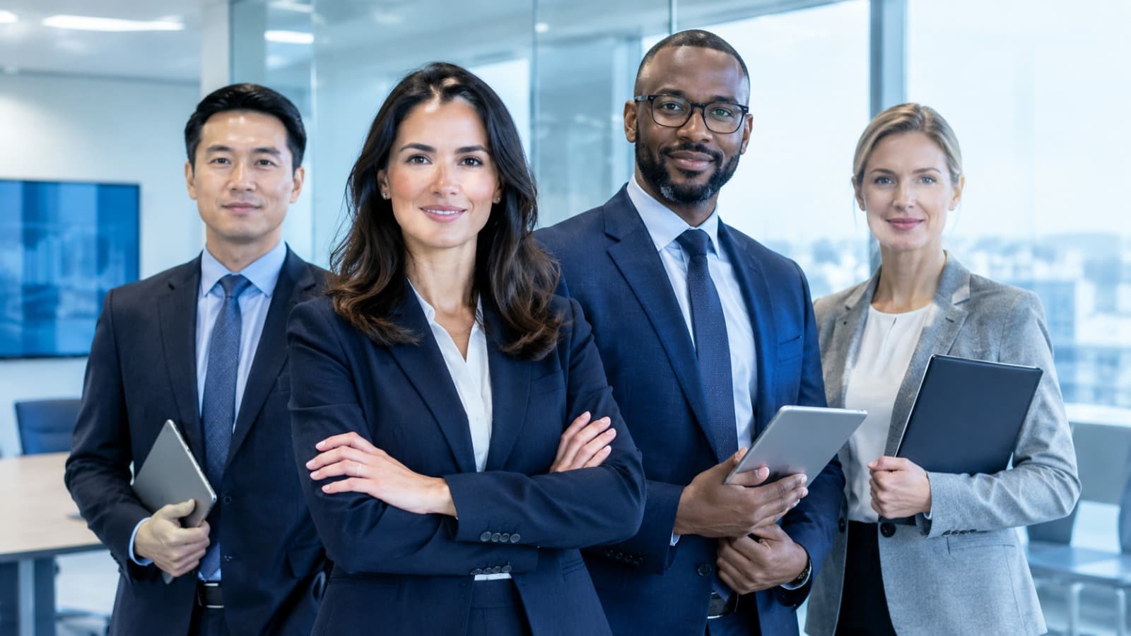 Group portrait of the professional team