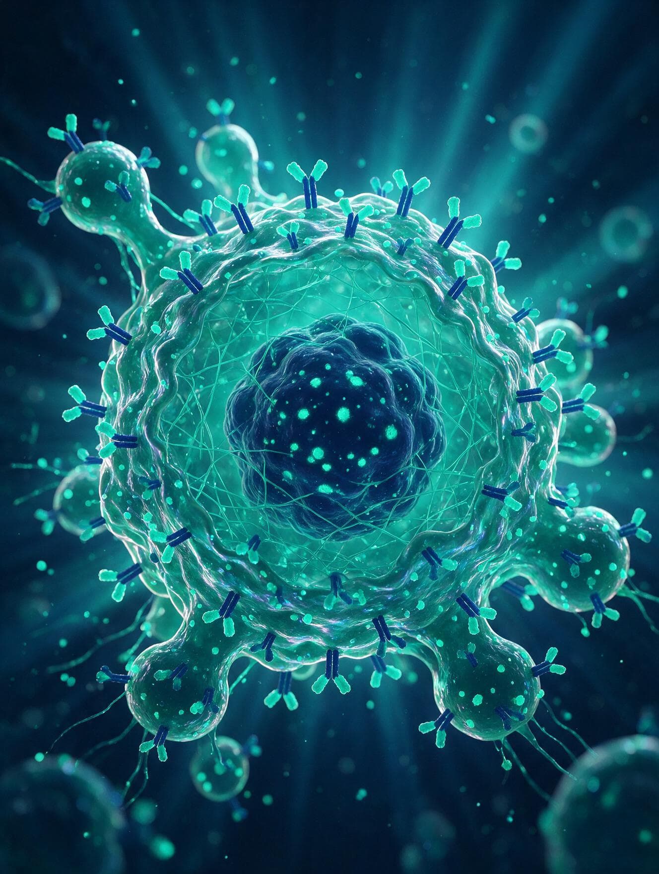 Magnified oncology cell structure